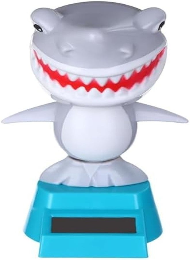 Zhuluck Gray Shark Solar Dancing Solar Powered Dancing in Colorful Shape Flip Flap Animated Bobblehead Dancer Window Sun Catcher Car Dashboard Decor Solar Power Kits - Image 1